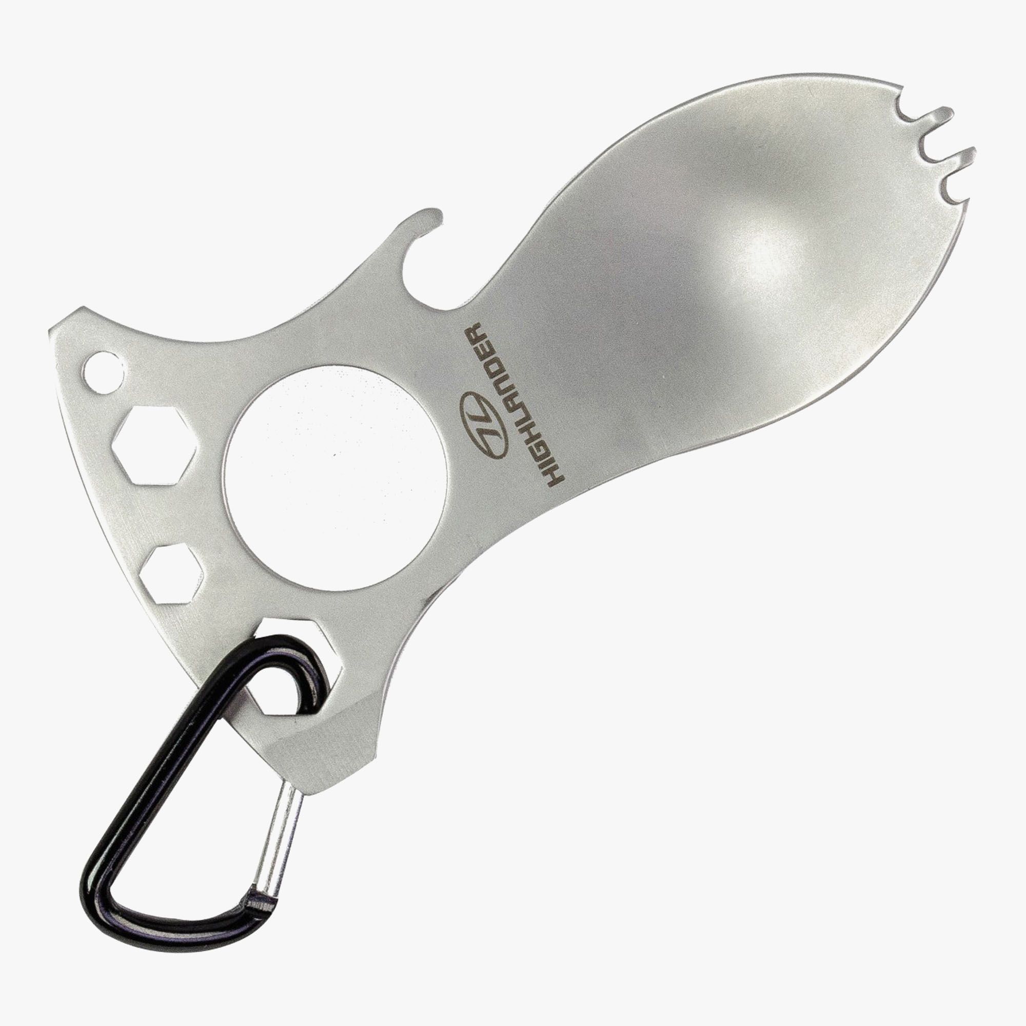 Foon 5 in 1 tool – Spork met extra’s RVS ( Titanium Look finish ) – W-O ...