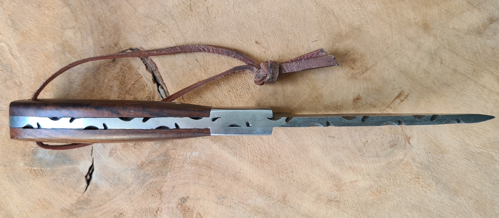 Damast stalen mes 280 lagen met drop point lemmet met schede (Nr7) - Afbeelding 9